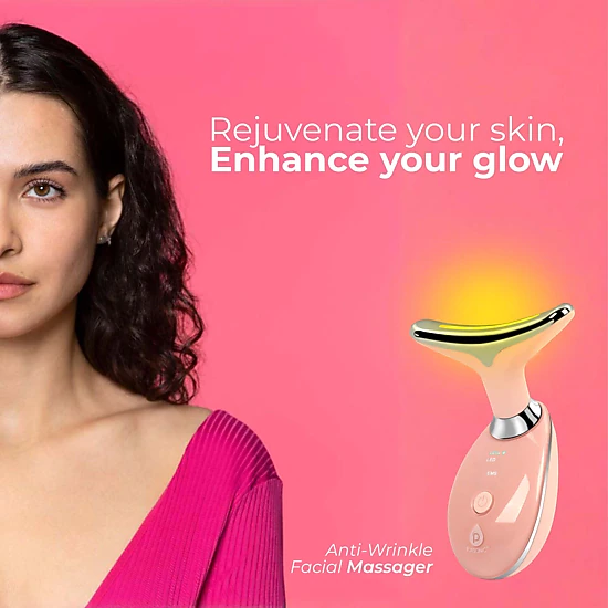 Pursonic Women's LED Skincare Bundle: 7-in-1 Face Mask & Face/Neck Sculpting Wand