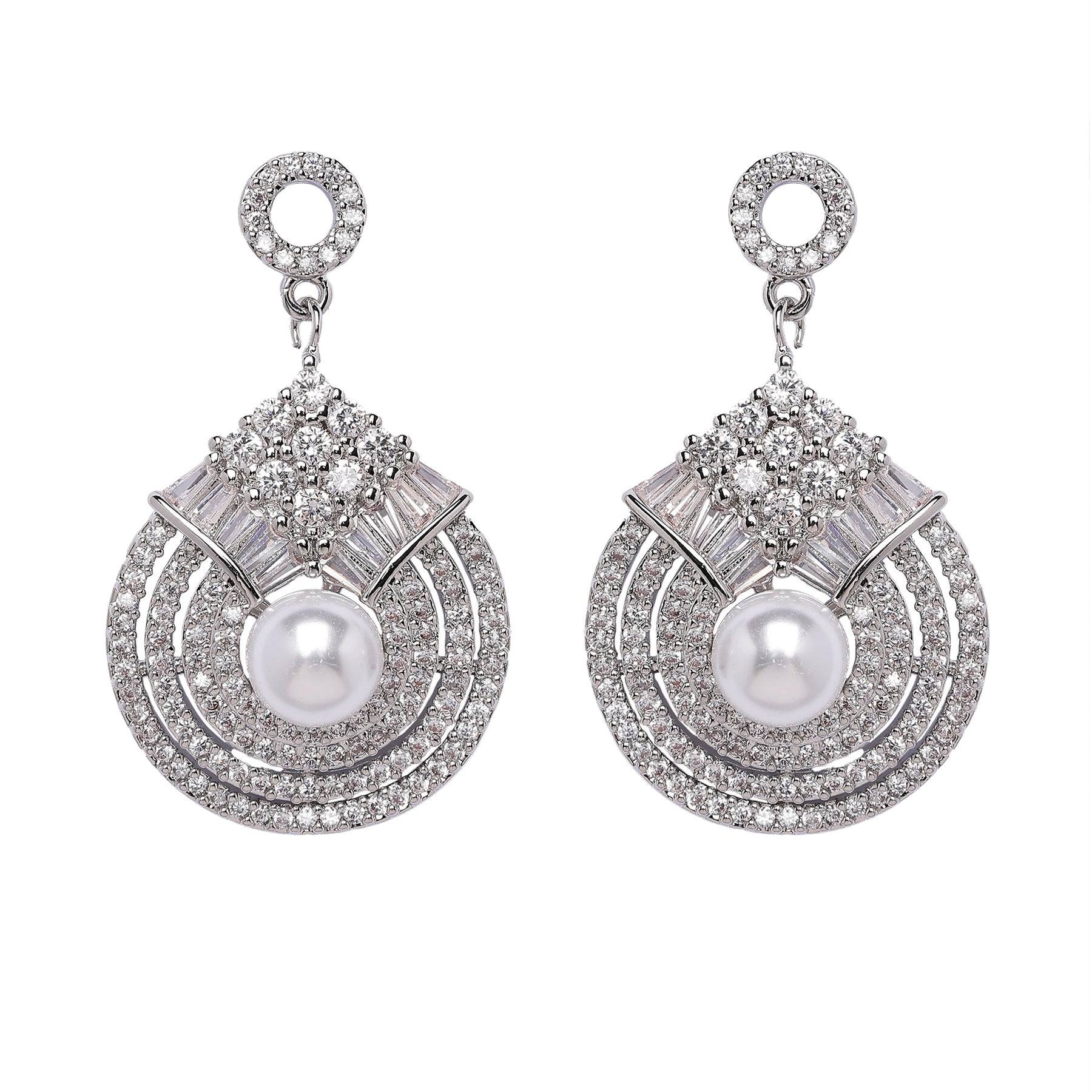AGP PARIS Womens Pearlescent Radiant Drop Earrings