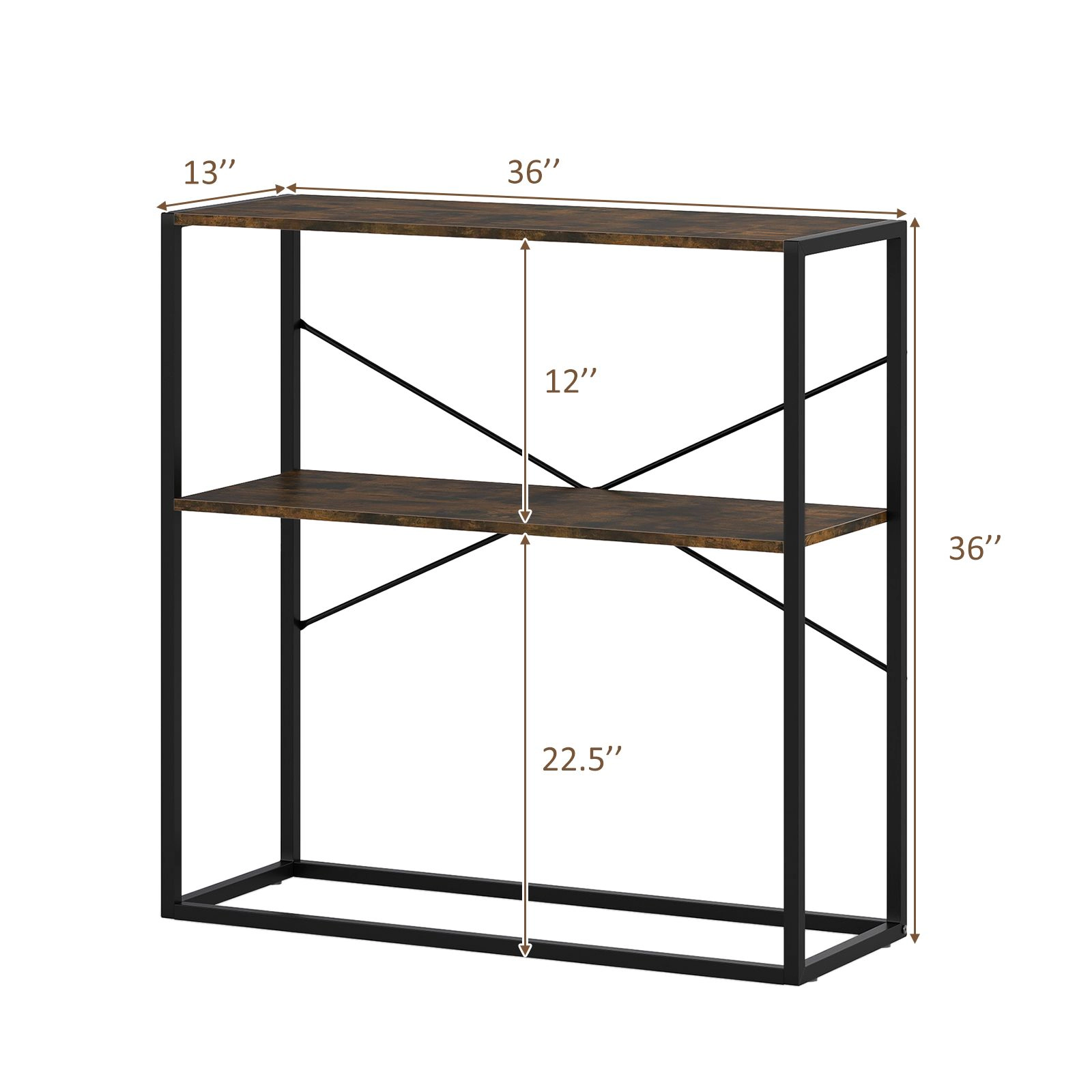 SlickBlue Modern Console Table with Metal Frame and Shelves