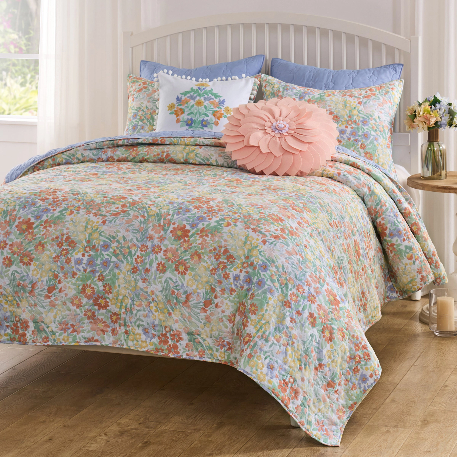 Greenland Home Fashions 100% Cotton Face 100% Microfiber Al Quilt 2 Piece Set