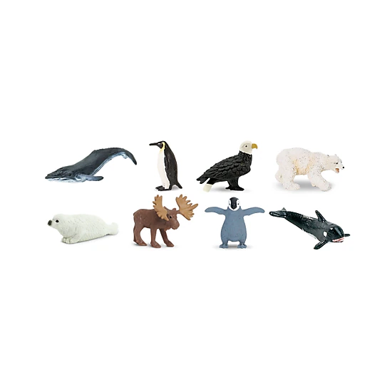 Safari Ltd. - Mini Arctic Animals Fun Pack - 8 Mini Toy Figurines for Kids