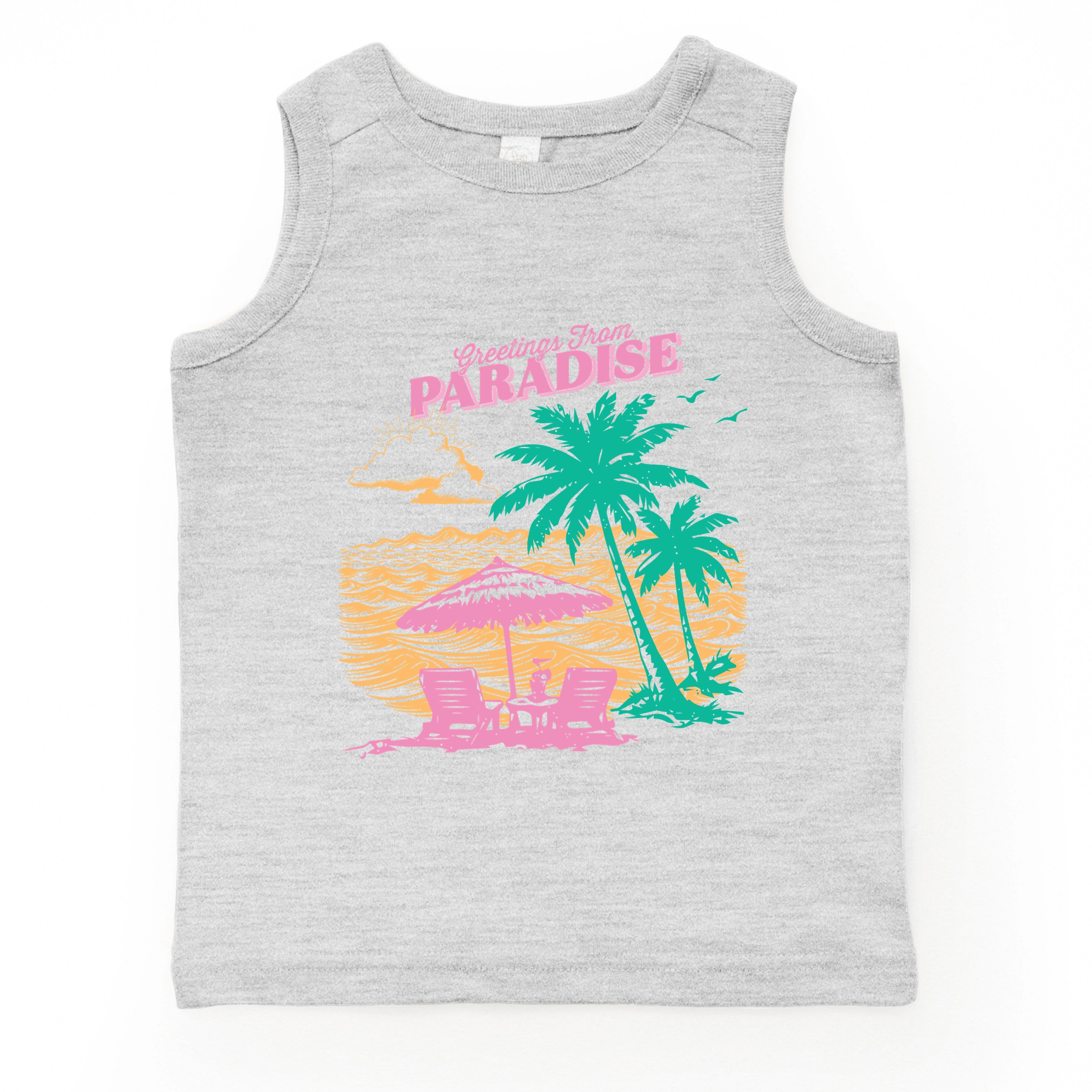The Juniper Shop - Greetings From Paradise Palm Tree Youth Tank Top