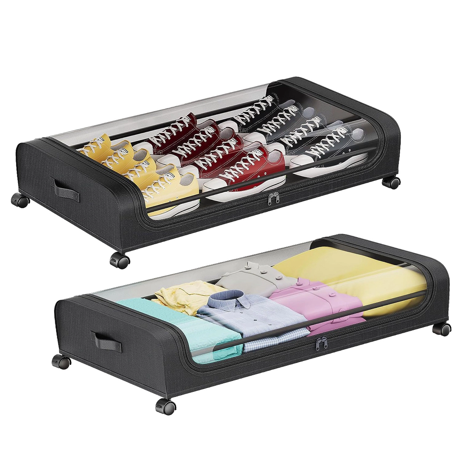 GBruno 2-Piece Rolling Under Bed Storage Containers