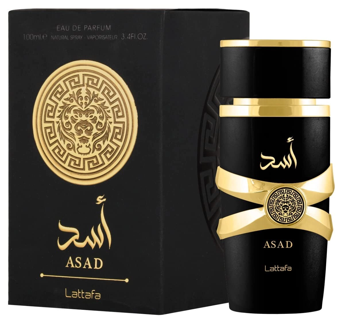Lattafa Asad Eau de Parfum Spray for Men, 100 ml (3.4 fl oz)