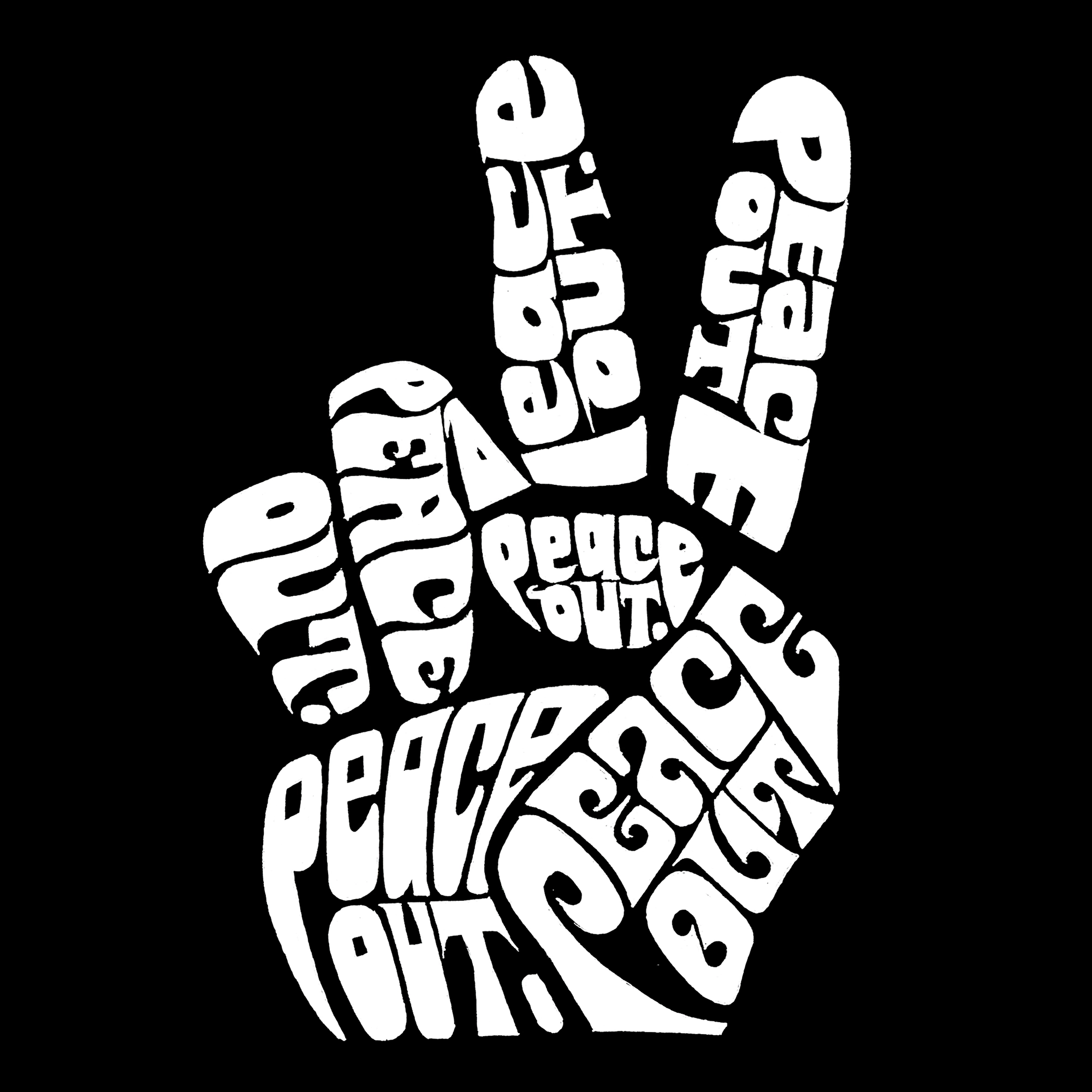 LA Pop Art Peace Out - Women's Word Hooded Sweatshirt