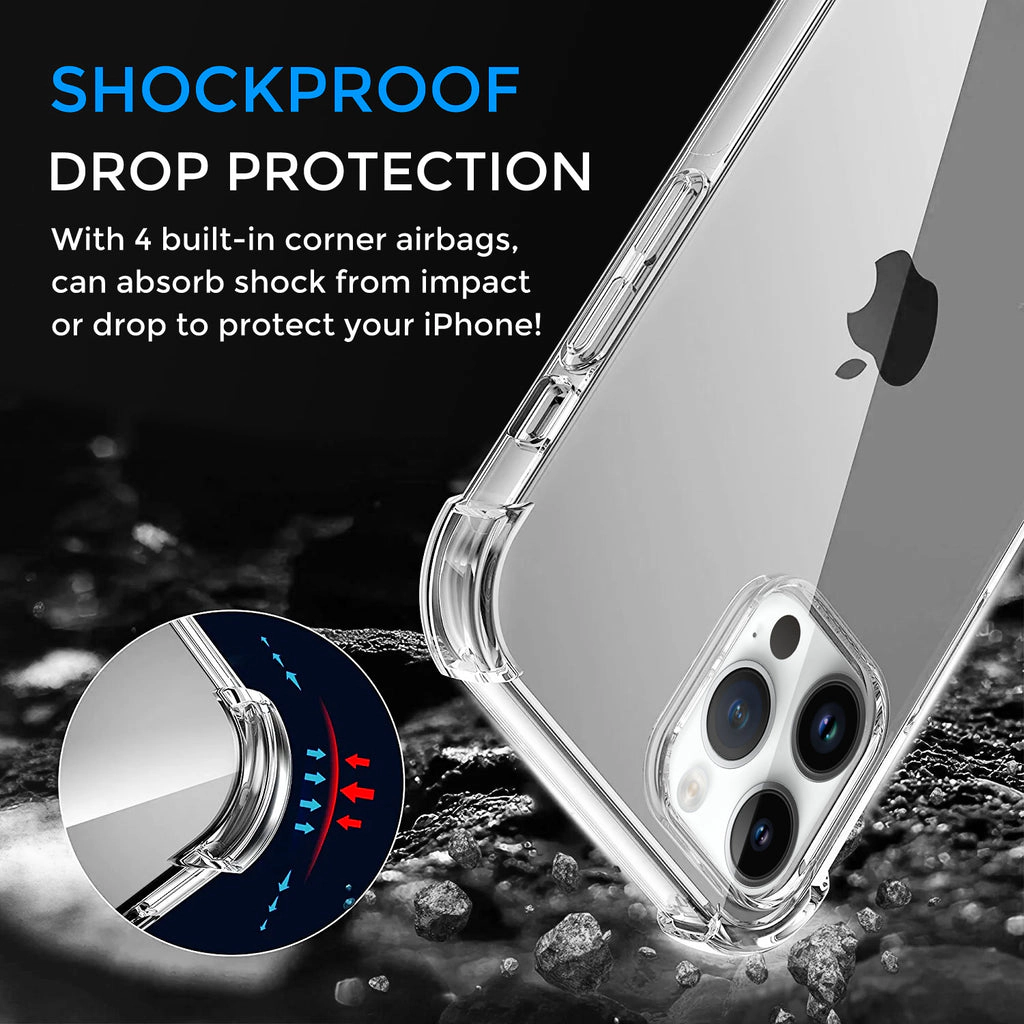 Alpha Digital Made for iPhone 14 Series, 360 Protection Shockproof - Clear Phone Case