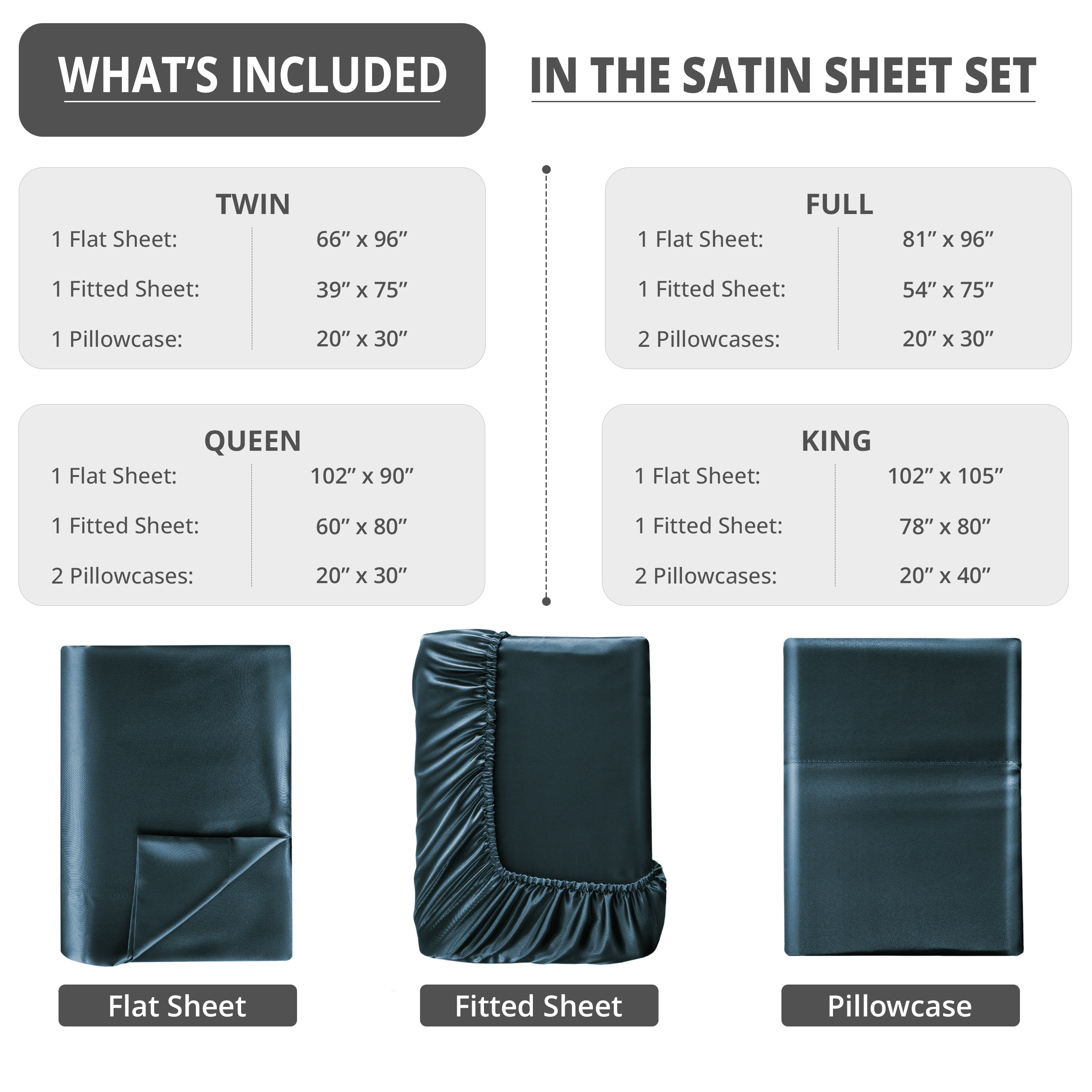 Lux Decor Collection Satin 4 Piece Sheet Set Ultra Soft Silky Wrinkle Resistant Sheets & Pillowcases
