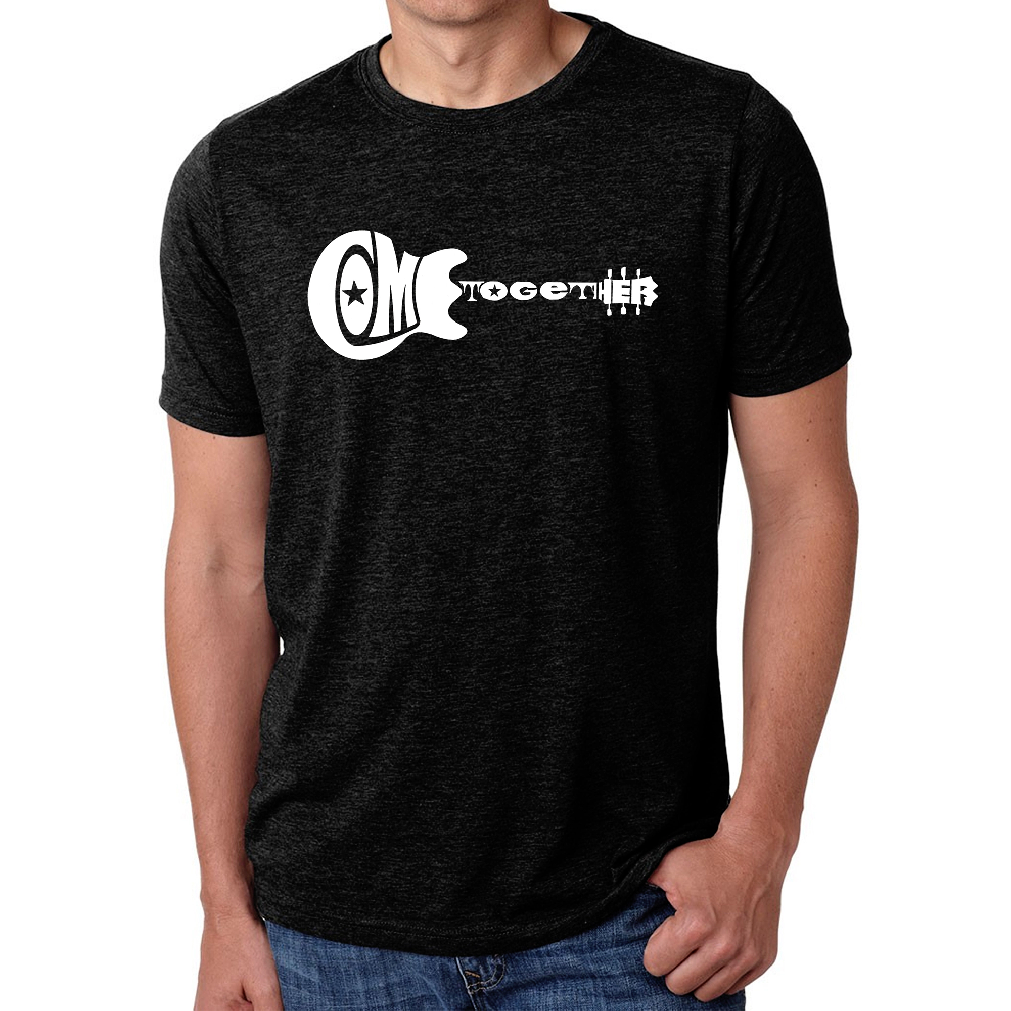 LA Pop Art Men's Cotton-Poly Blend Word T-Shirt - COME TOGETHER