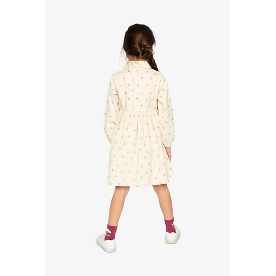 Deux par Deux Girls Floral Print Corduroy Shirt Dress