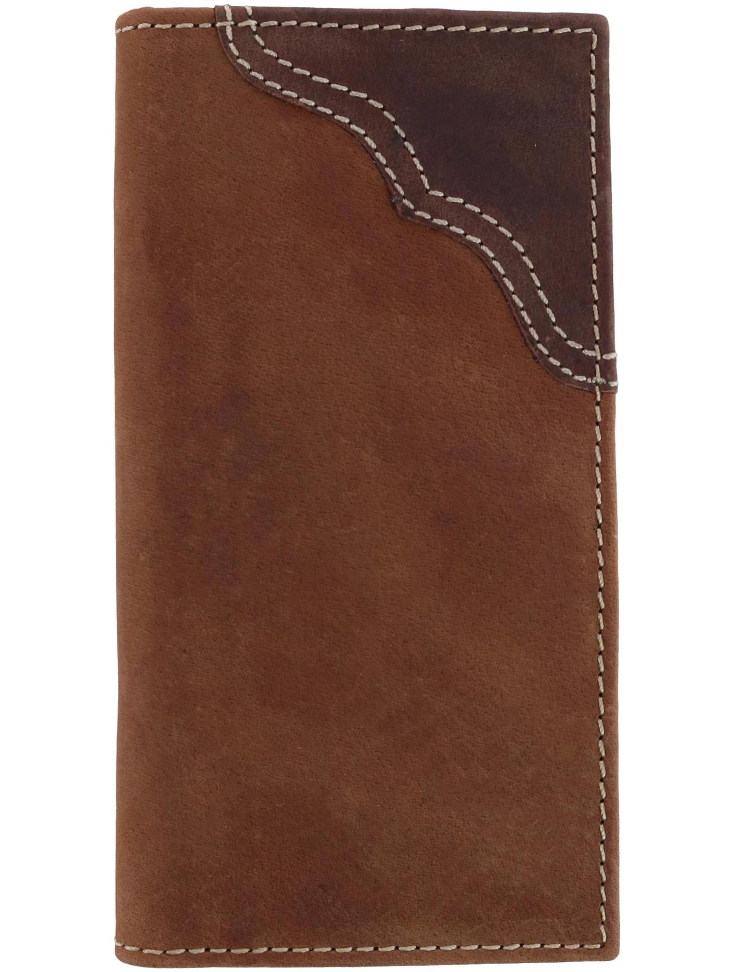 Wrangler Men's Leather Checkbook Cover Pocket Secretary Wallet