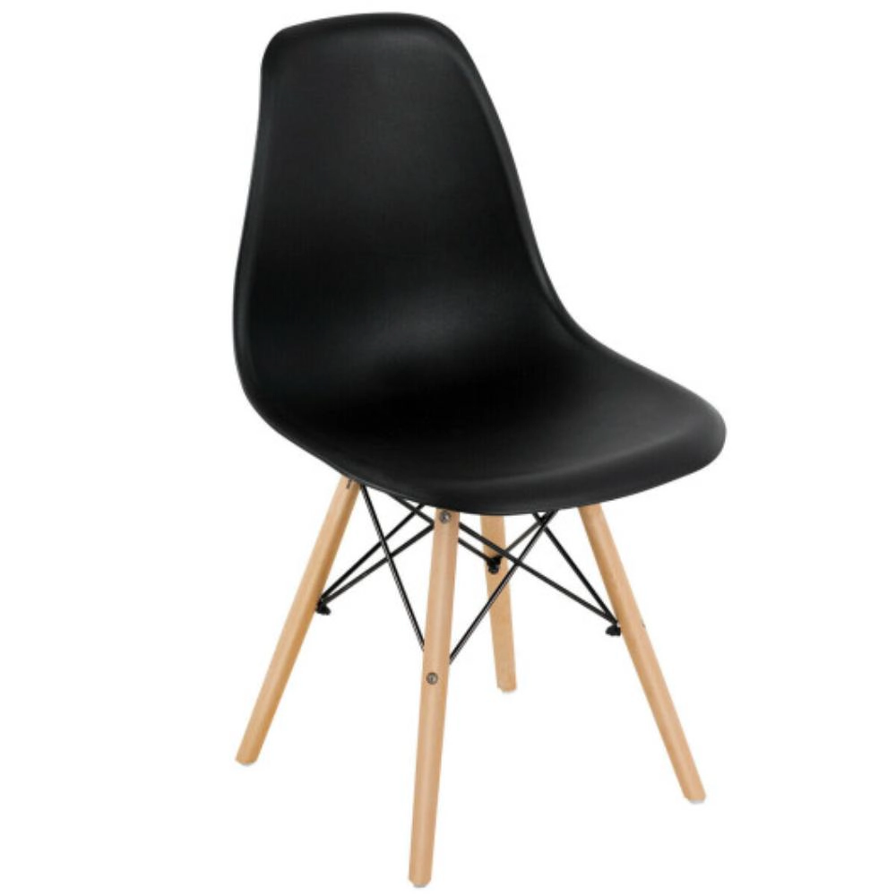 Hivvago 4 Pieces Modern Armless Dining Chair Set With Wood Legs