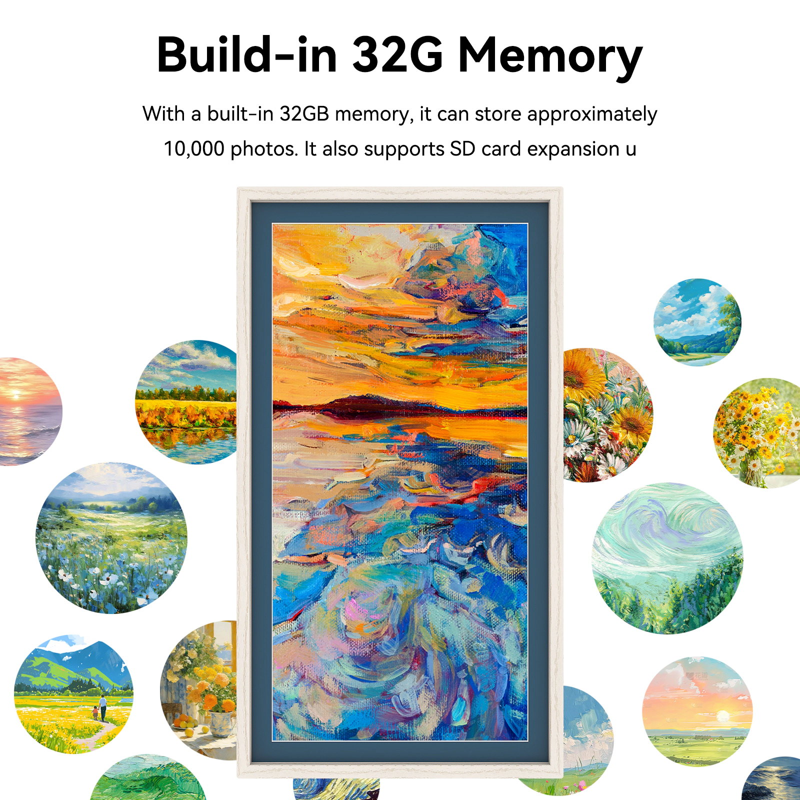 Eco4life 21.5" WiFi Wall Art Digital Frame FHD IPS AntiGlare