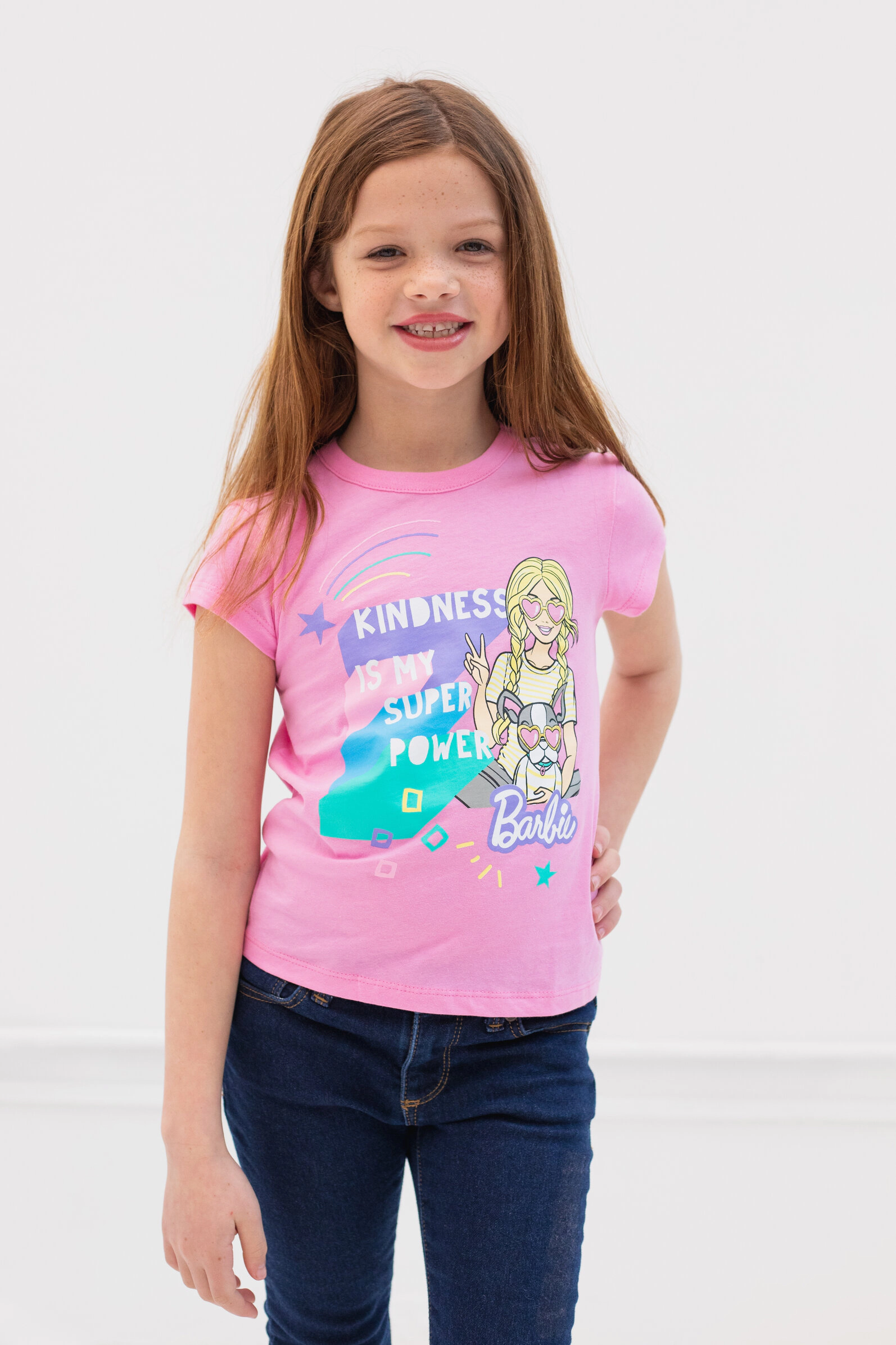 Barbie Girls' 2-Pack Short Sleeve T-Shirts