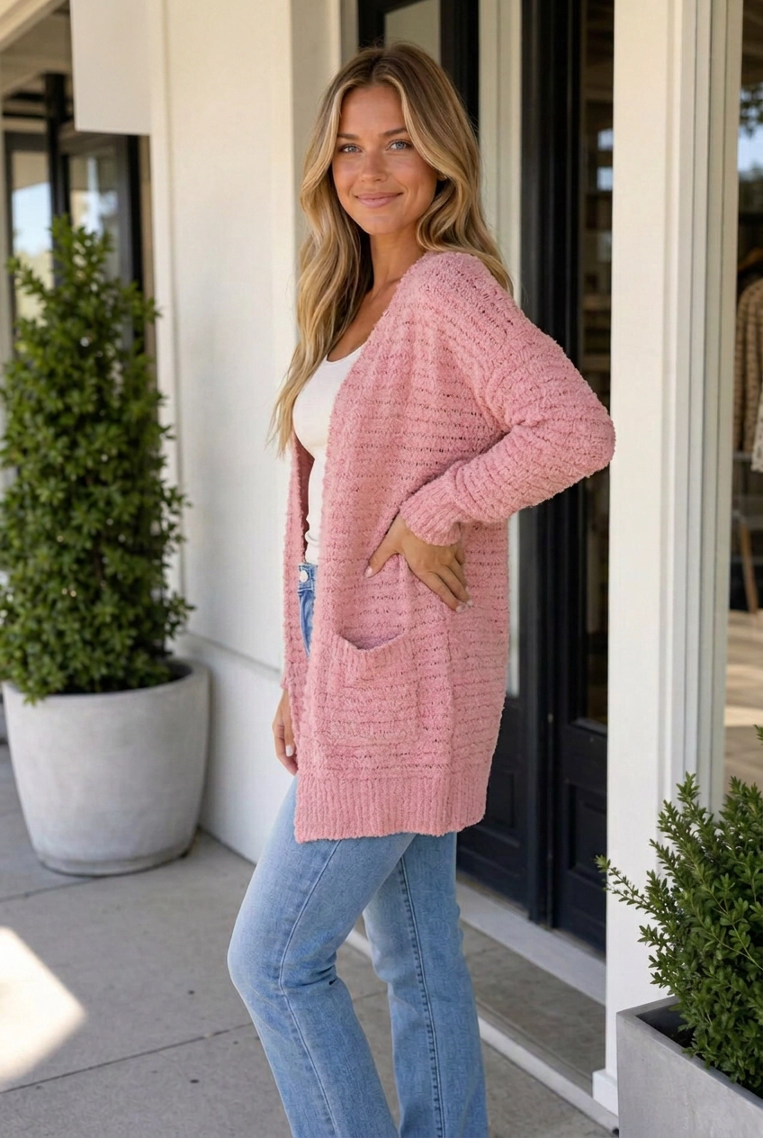 Threaded Pear Jasmine Soft Fuzzy Ribbed Sweater