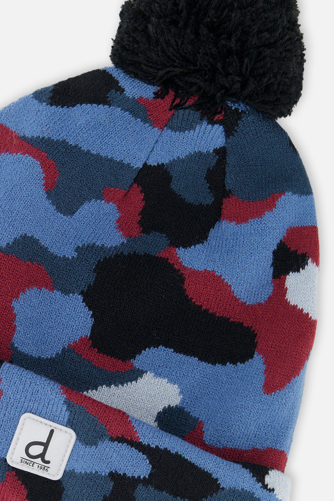 Deux par Deux Boys Camouflage Winter Knit Hat with Pompom