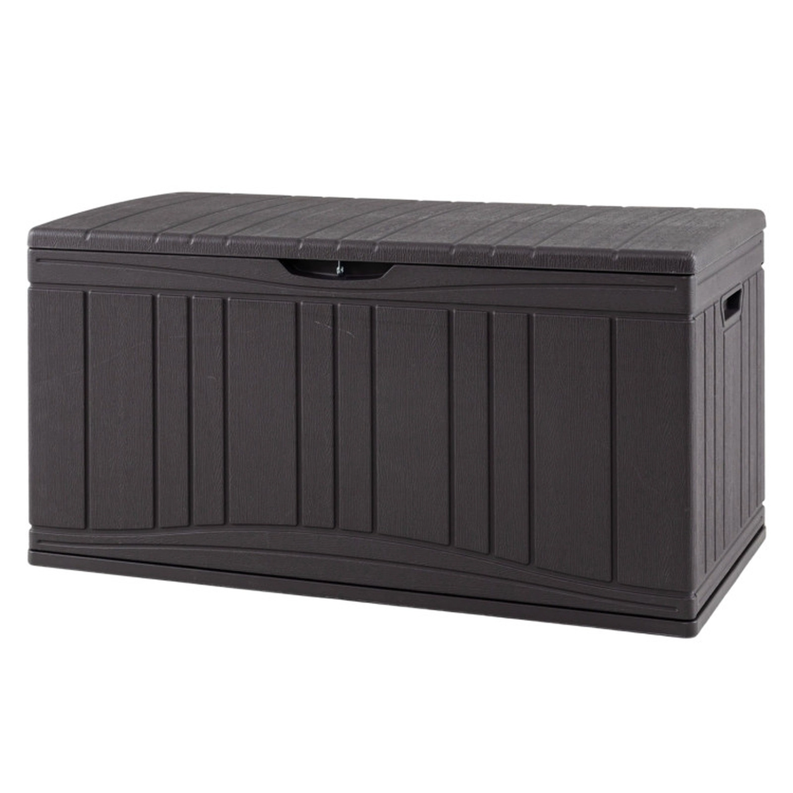 SUGIFT 80-Gallon Honeycomb Structure Lockable HDPE Outdoor Deck Storage Box 45-in x 22-in x 24-in 330-lb Brown