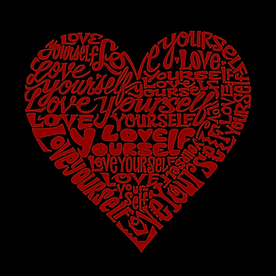 LA Pop Art Men's Word Art T-Shirt - Love Yourself