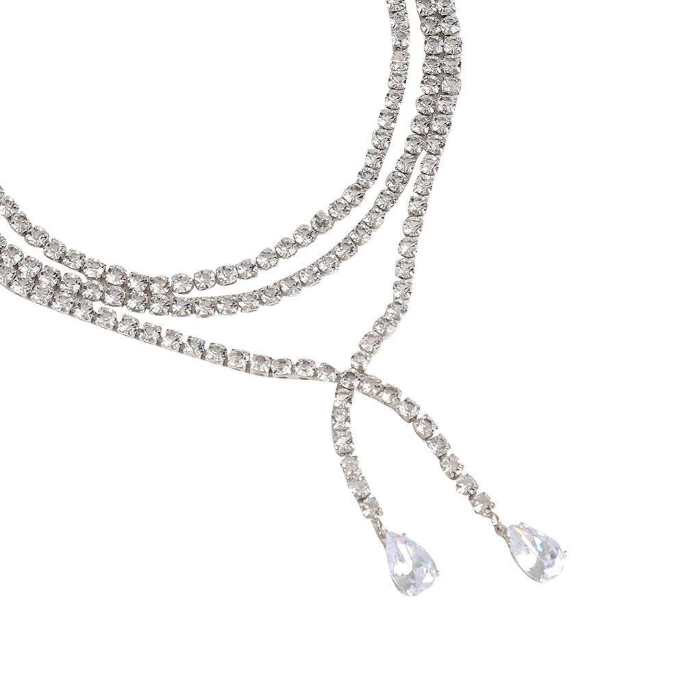 SOHI Women's Bling Multi-Layer Necklace