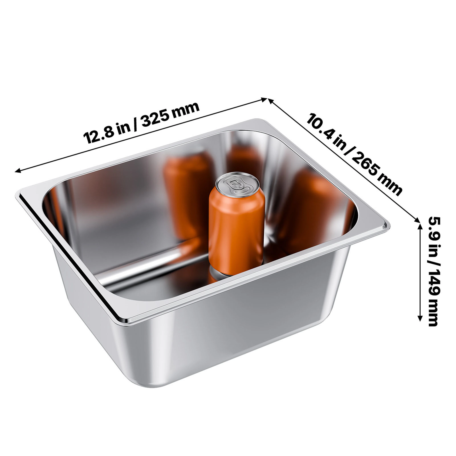 HONGGE Stainless Steam Hotel Pan, Table Steam Pan, Anti Jam Restaurant Supplies Reusable Catering Storage for Home
