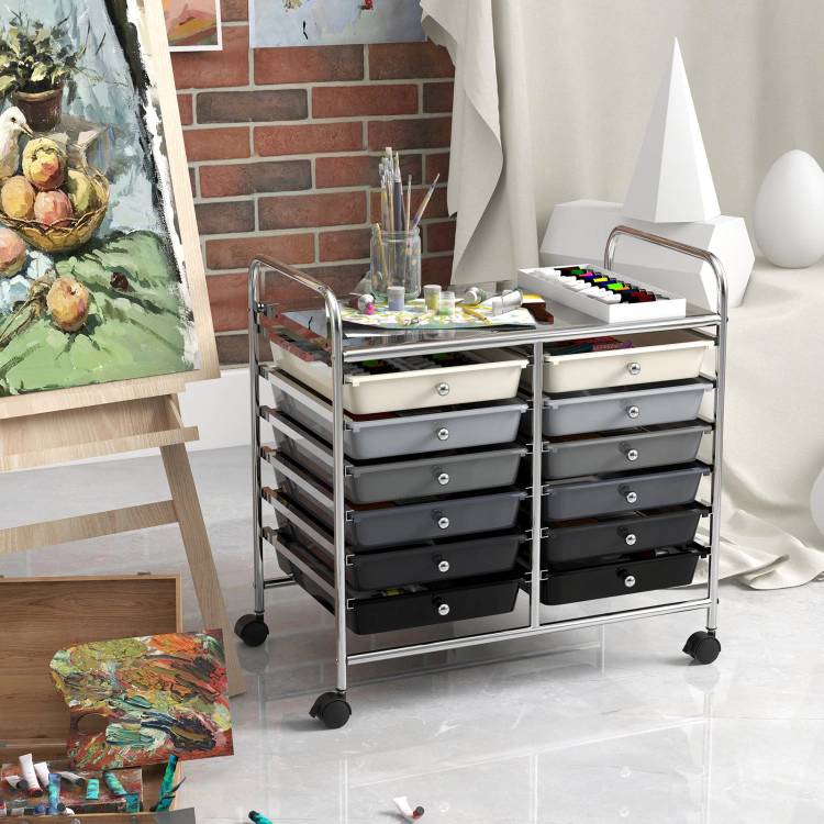 Hivvago 12 Drawers Rolling Storage Cart for Home and Office