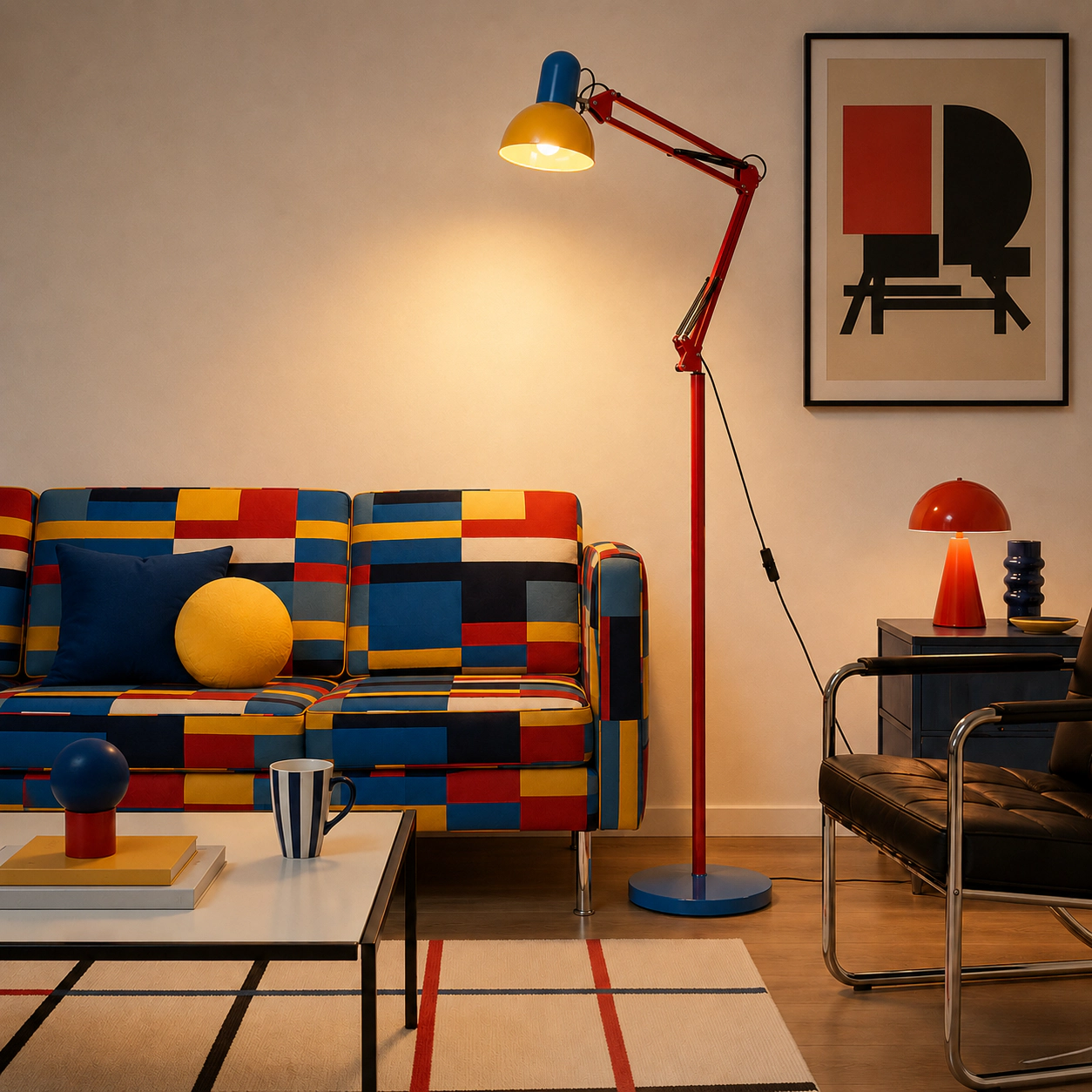 Modern Adjustable Dome Swing Arm Floor Lamp