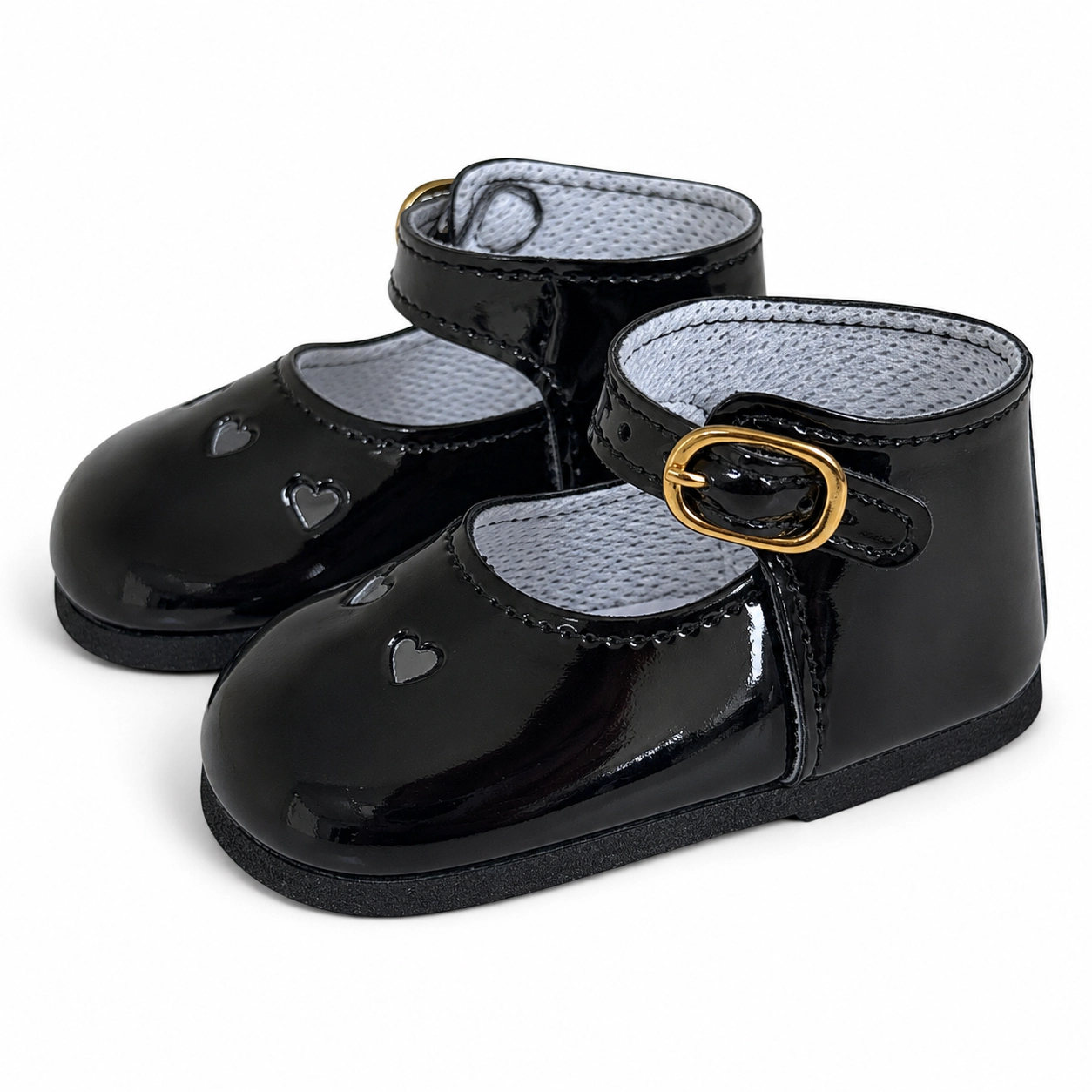 MBD® Girl Doll Black Heart Mary Jane Shoes Fits 18 Inch Fashion Girl Dolls