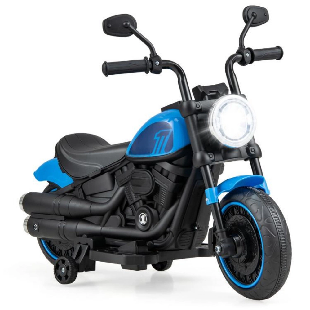 SUGIFT Removable Training Wheels and LED Headlight 6V Kids Electric Motorcycle