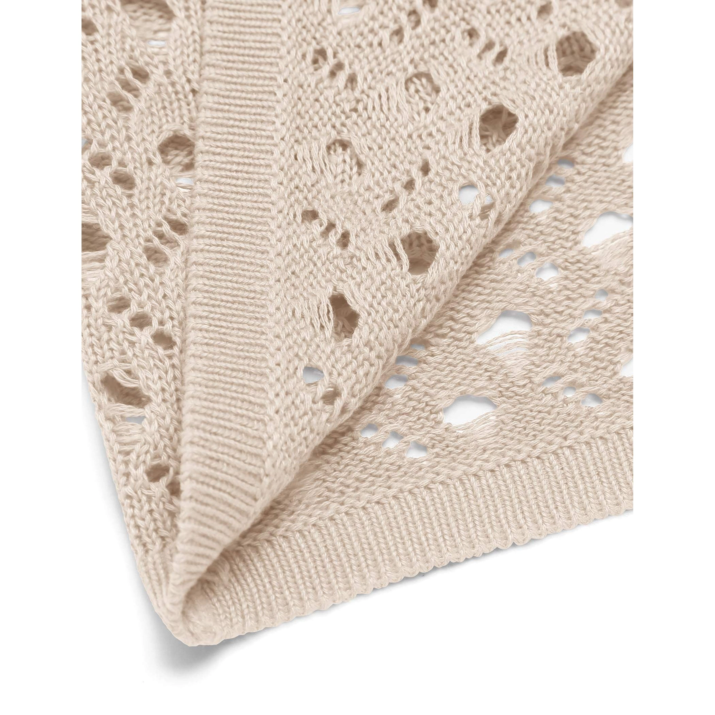 Zeagoo Women's 3/4 Sleeve Batwing Open Front Crochet Cardigan
