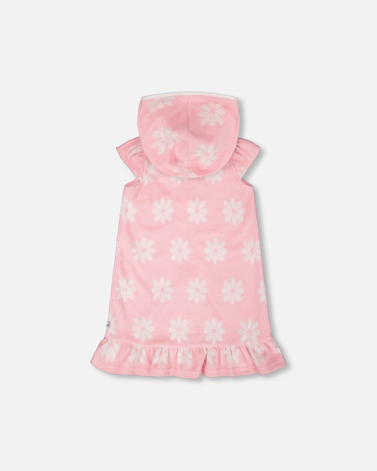 Deux par Deux Girls Terry Cloth Beach Hoodie Dress Printed Flowers