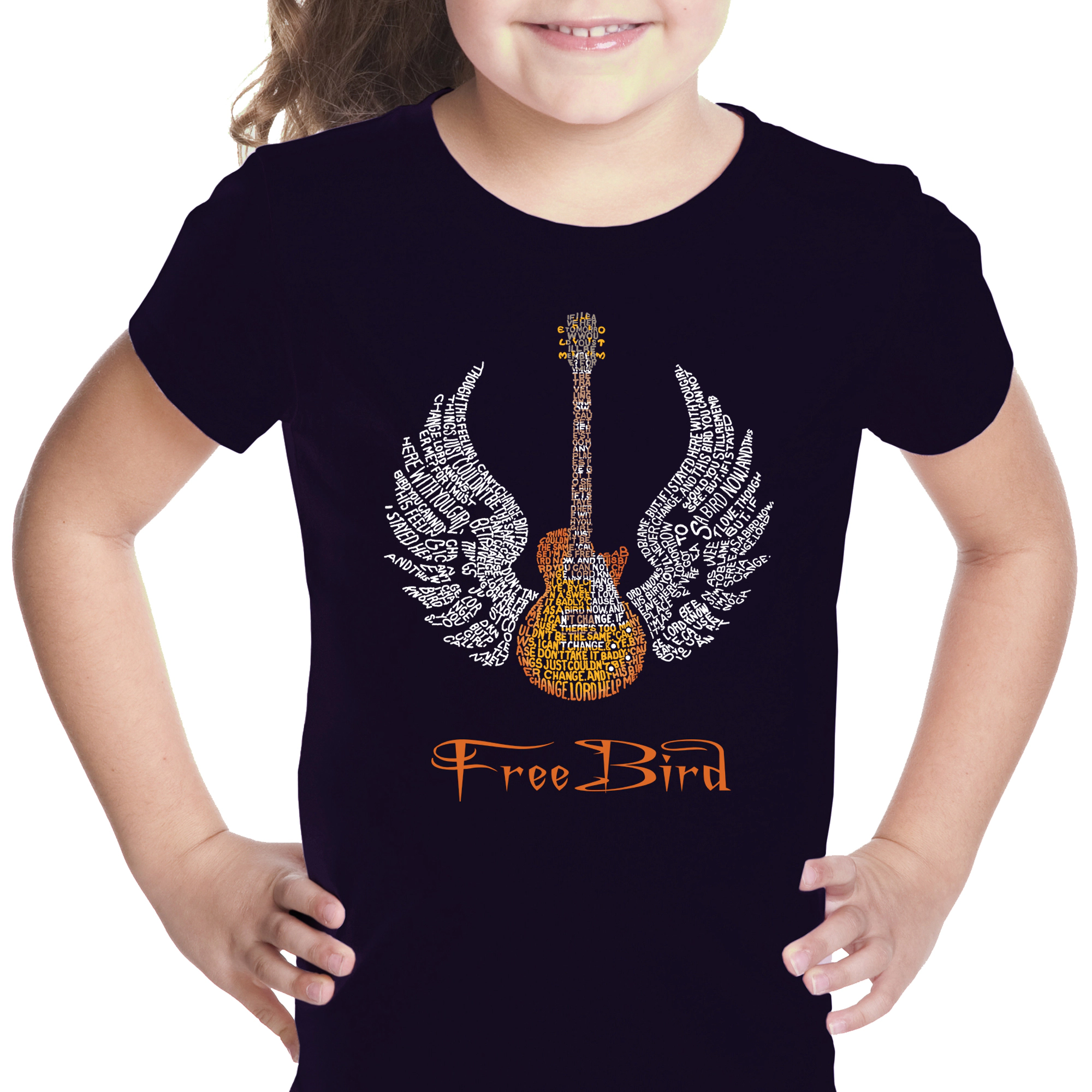 LA Pop Art Girls Word T-Shirt - Lyrics To Freebird