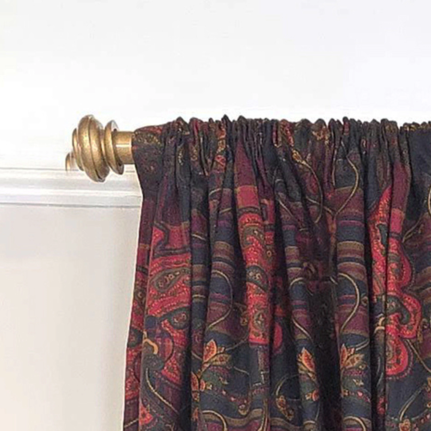 RLF Home Espadas 100% Cotton Rod Pocket Window Curtain set of 2 Panels 100" x 96" Burgundy