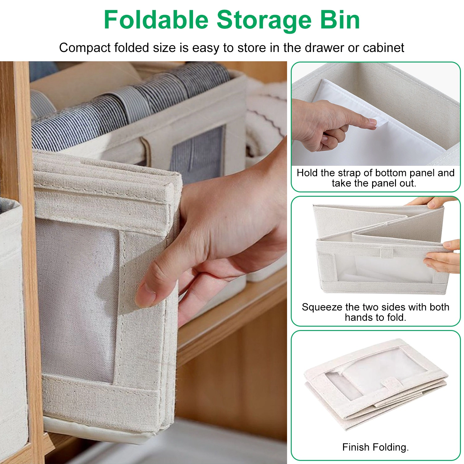 GBruno 4-Piece Foldable Linen Storage Bins