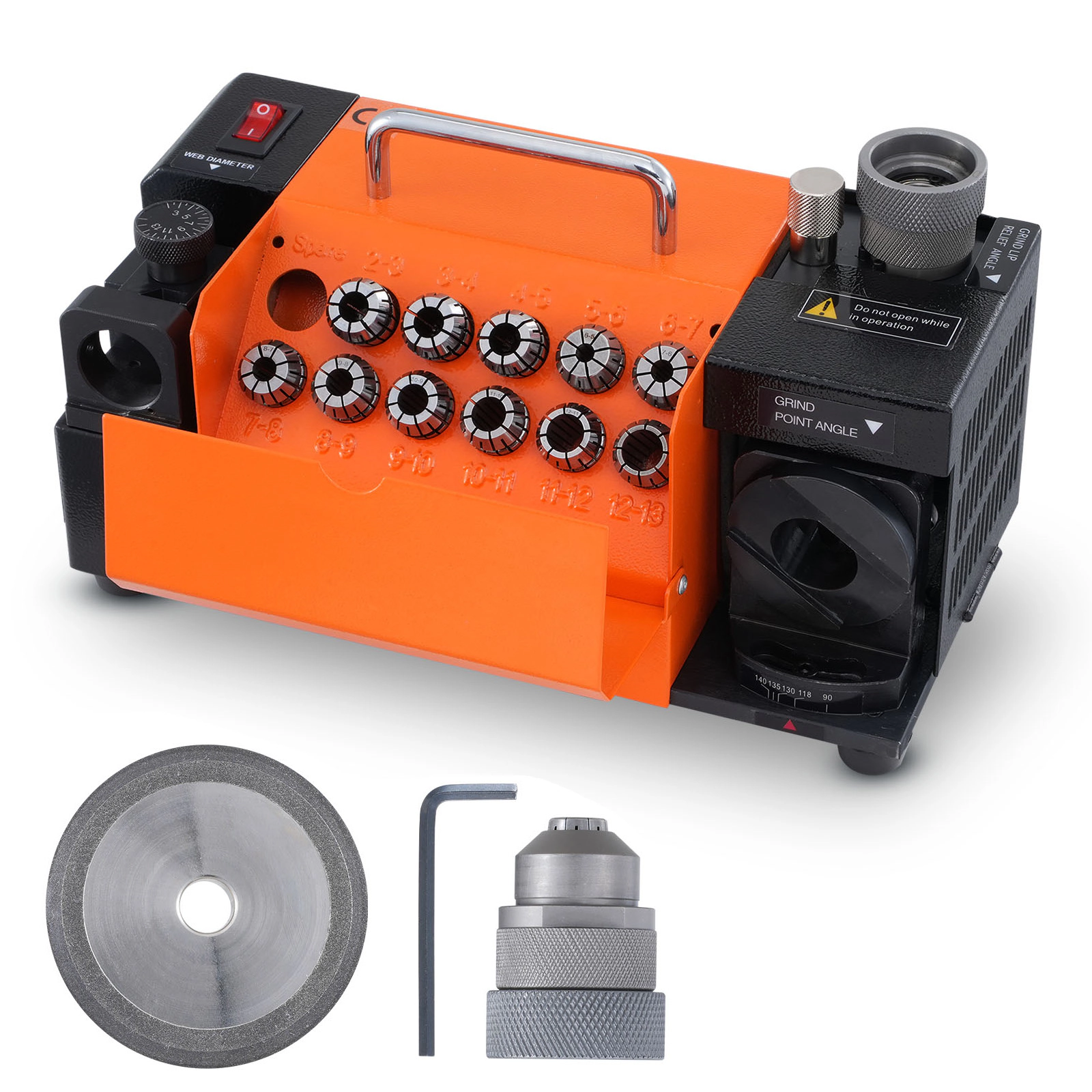 HONGGE Drill Bits Sharpener, Grinder Sharpener, Point Angle Adjustable Drill Bit Re-Sharpener