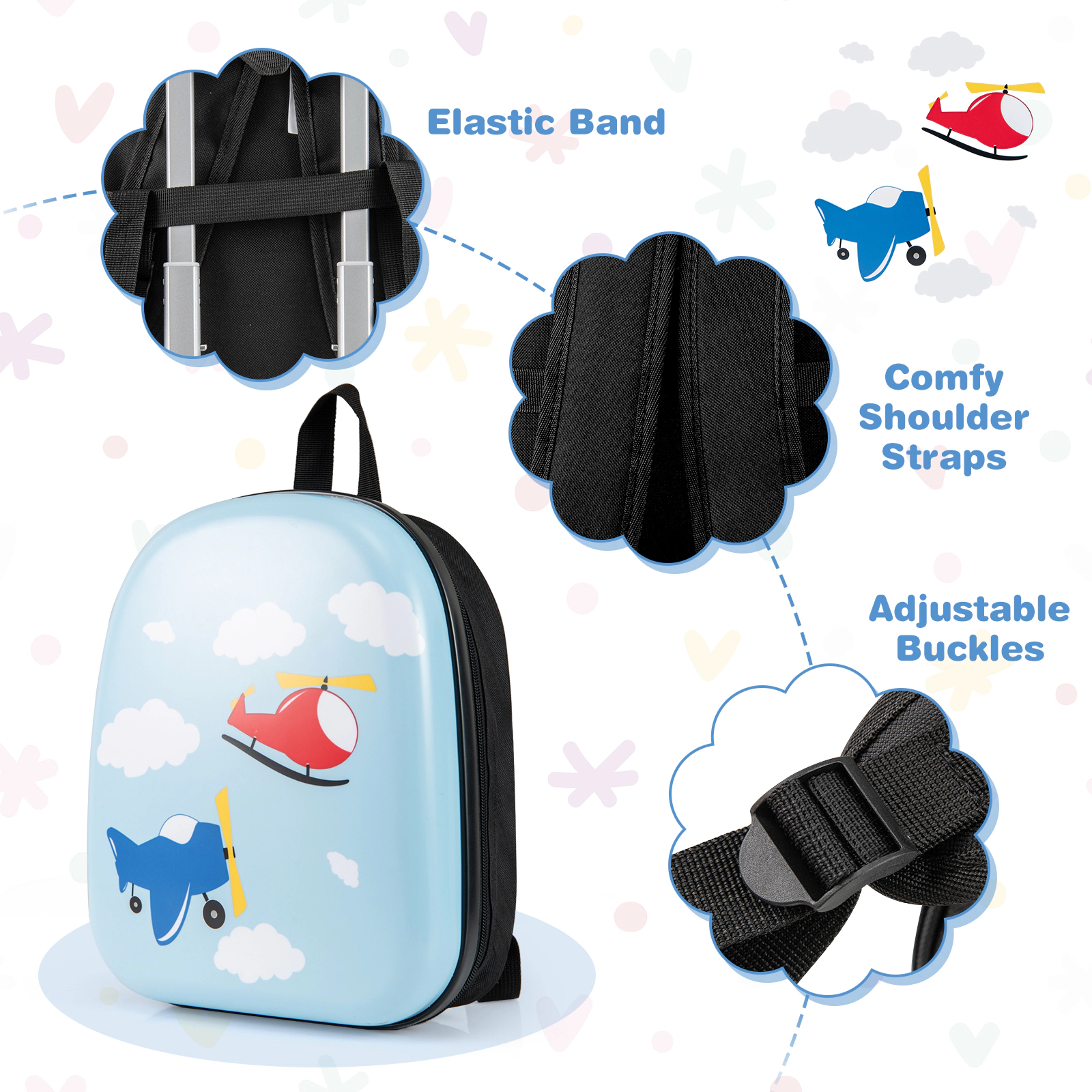 SUGIFT Kids 2-Piece Spinner Wheels Carry-On Suitcase Backpack Luggage Set 14-in x 8-in x 18-in Ages 3+ Dark Blue