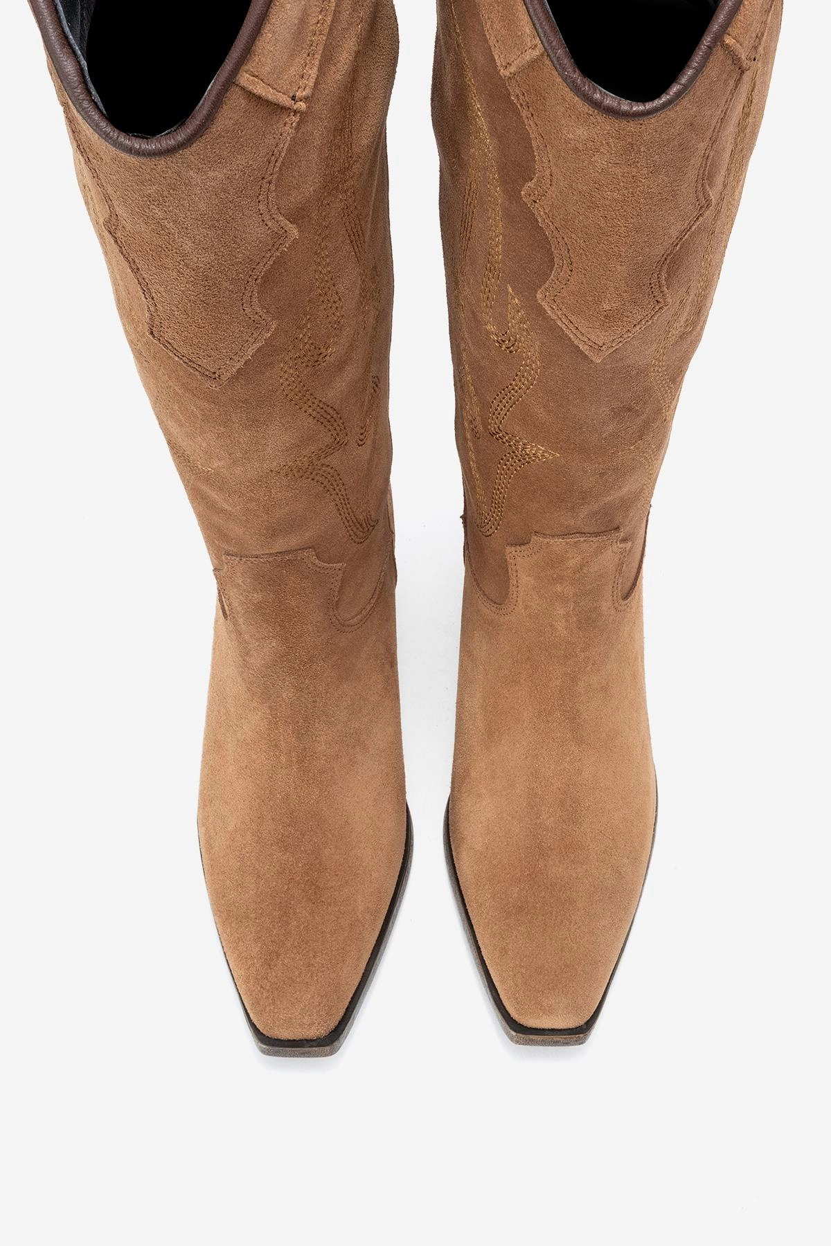 Forever & Always Womens Pietro Leather Western Knee High Boots
