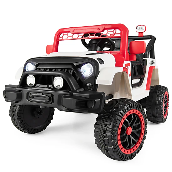 LJG 12V Kids Ride on Truck with Remote Control and 3 Speeds