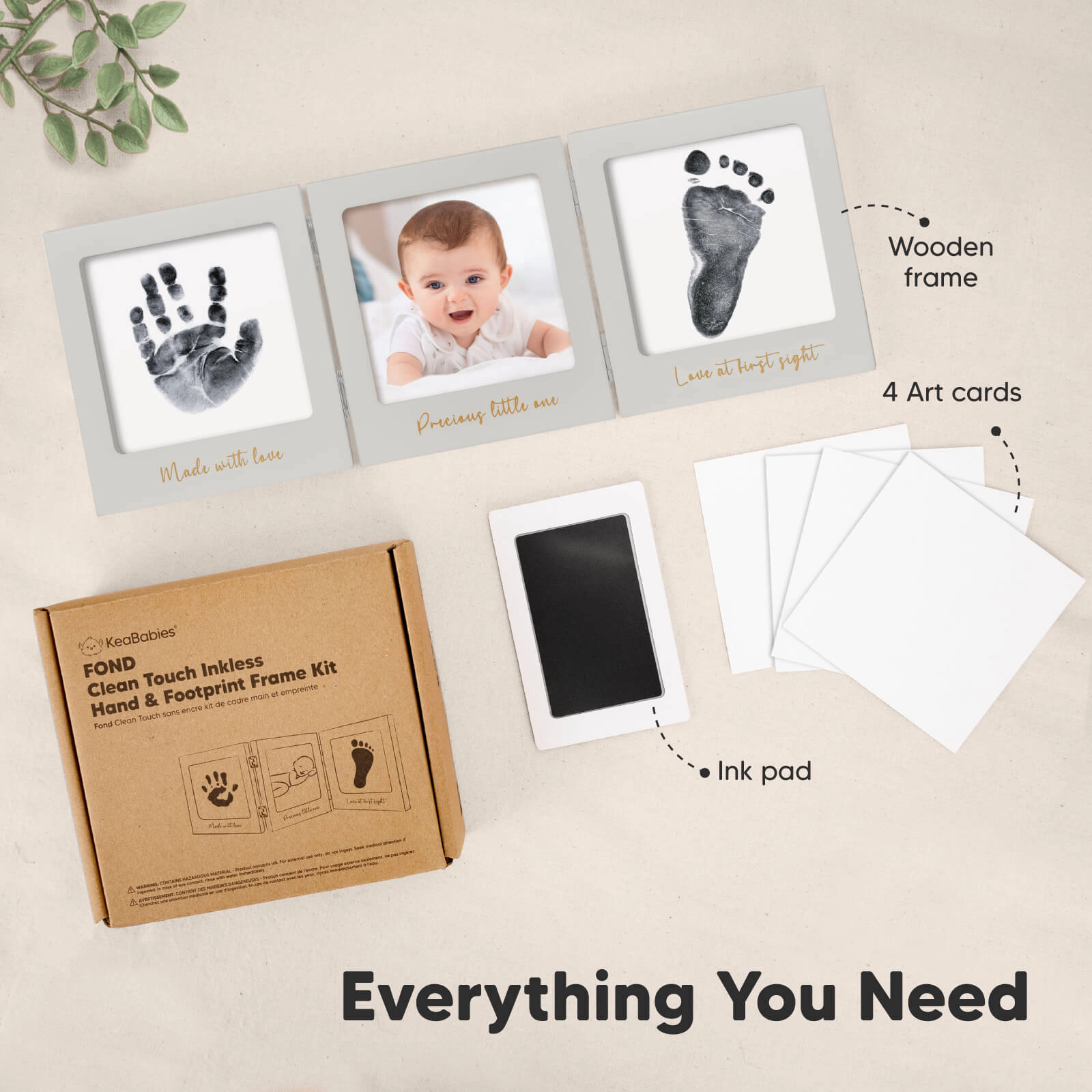 KeaBabies Fond Clean Touch Inkless Hand and Footprint Frame