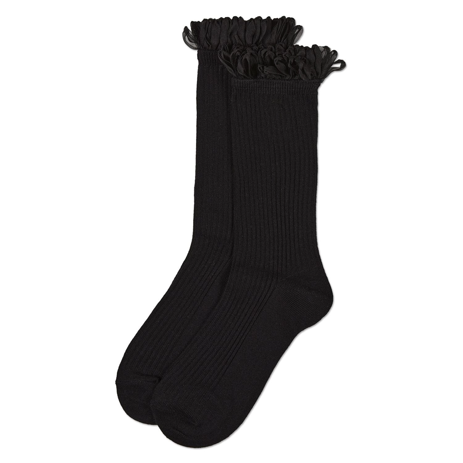 MeMoi Women's Fine Rib Loop Cuff Crew Socks
