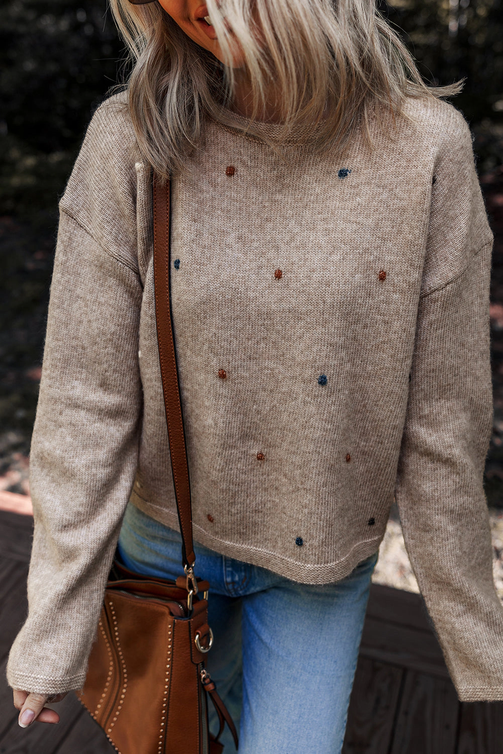 Threaded Pear Women's Abigail Detail Drop Shoulder Sweater