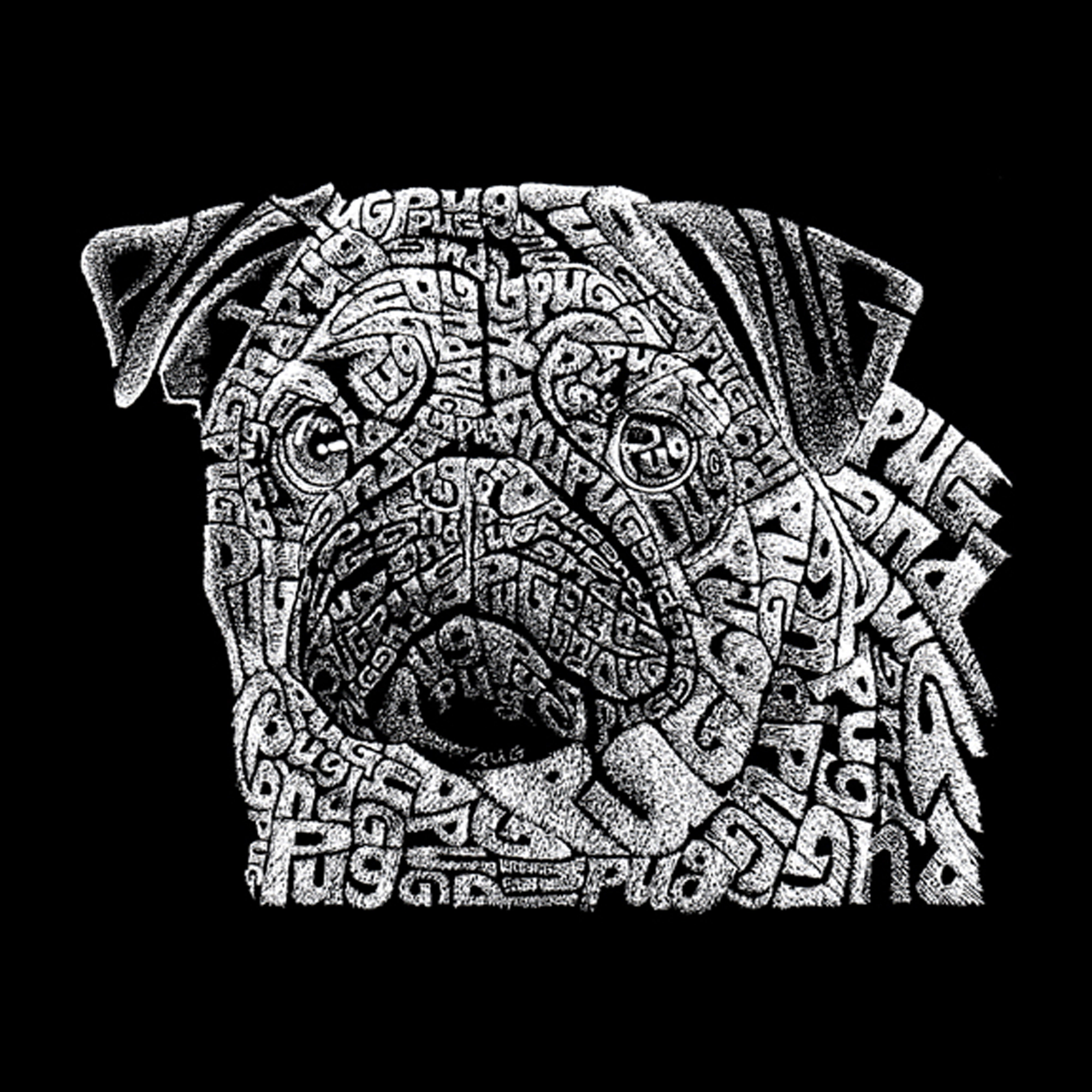 LOS ANGELES POP Art Men's Cotton-Poly Word T-Shirt - Pug Face