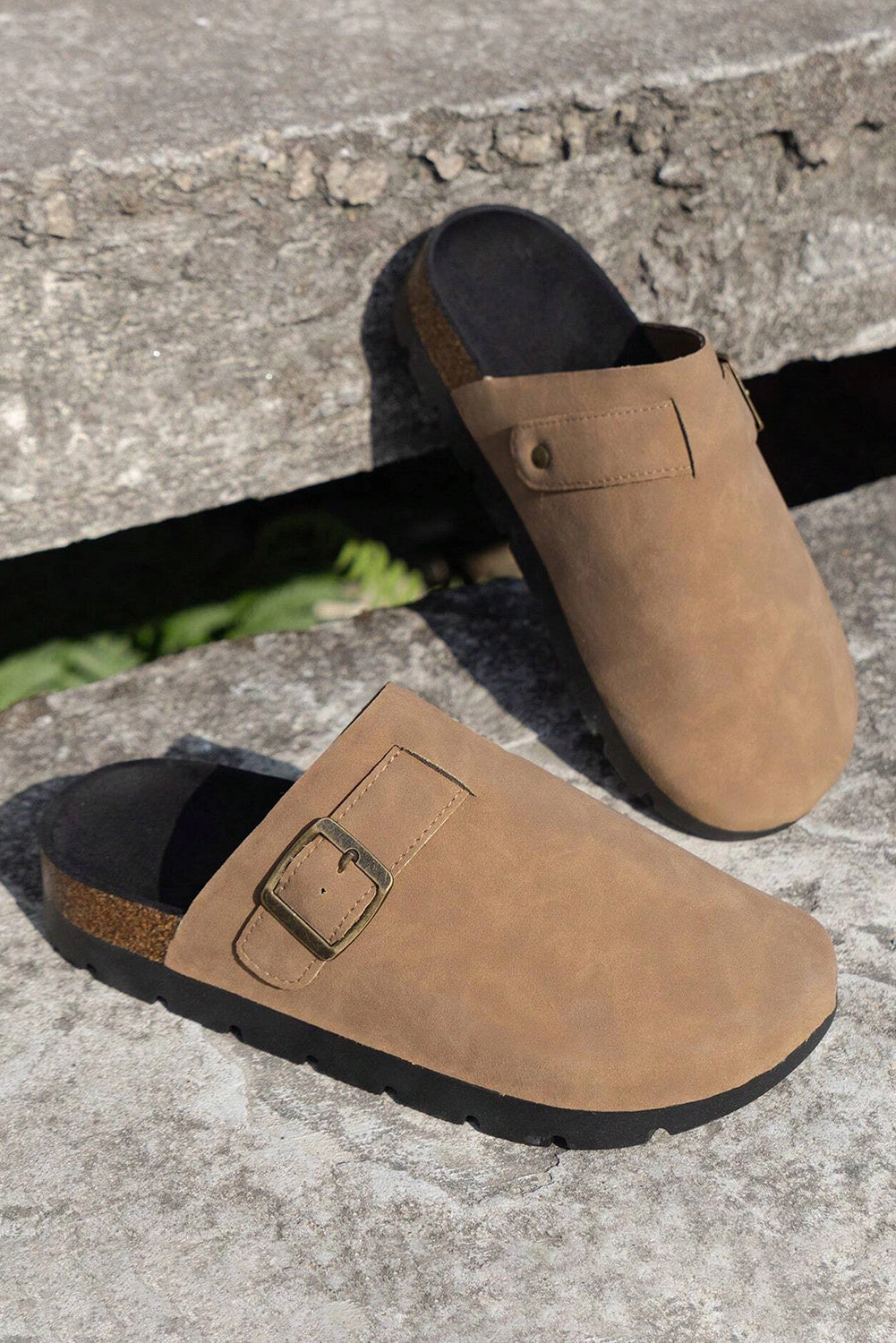 Threaded Pear Women's Ariyah Suede Buckle Detail Slippers