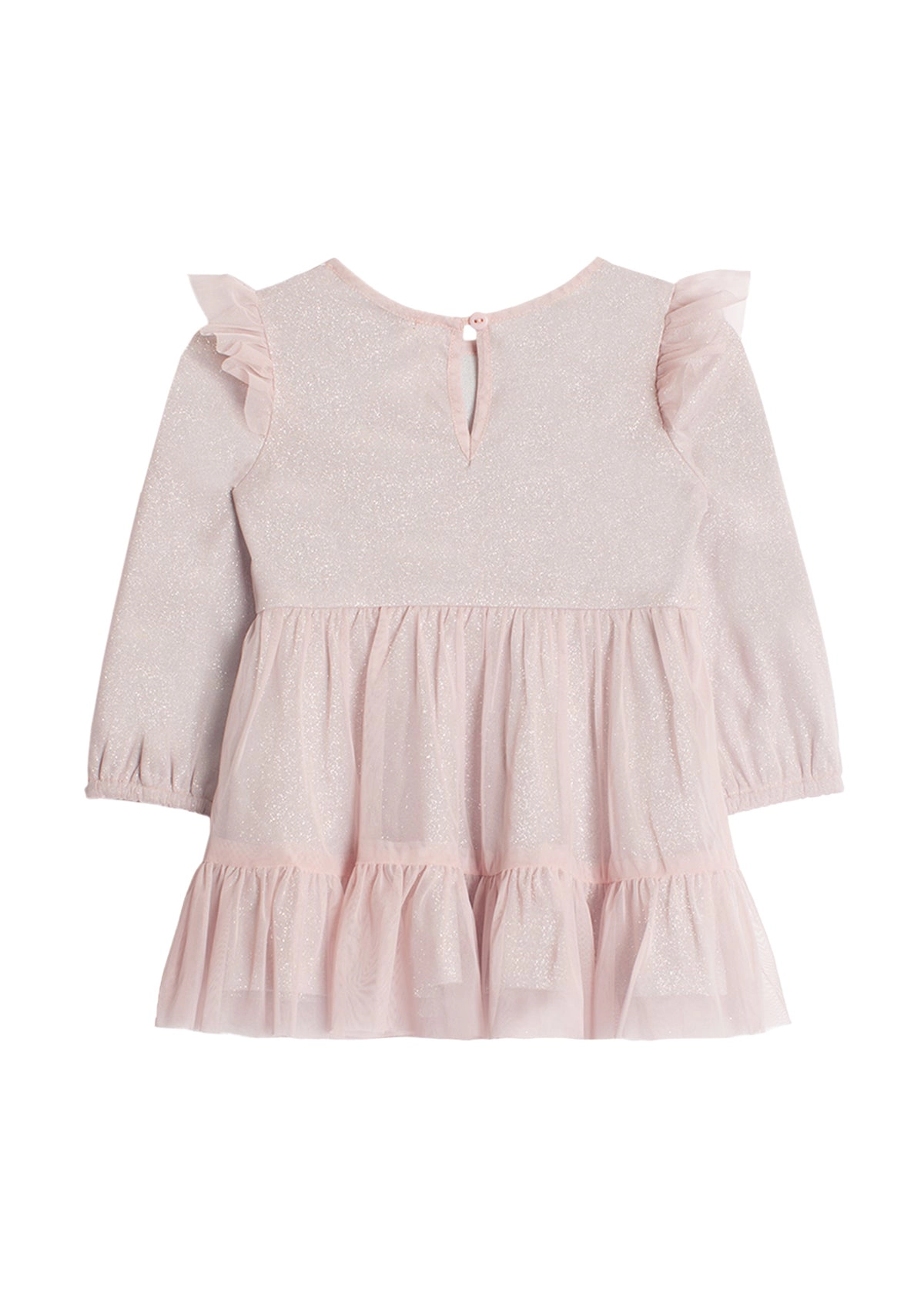 Isobella and Chloe Phoebe Long Sleeve Tulle Dress - Sparkling Knit Bodice