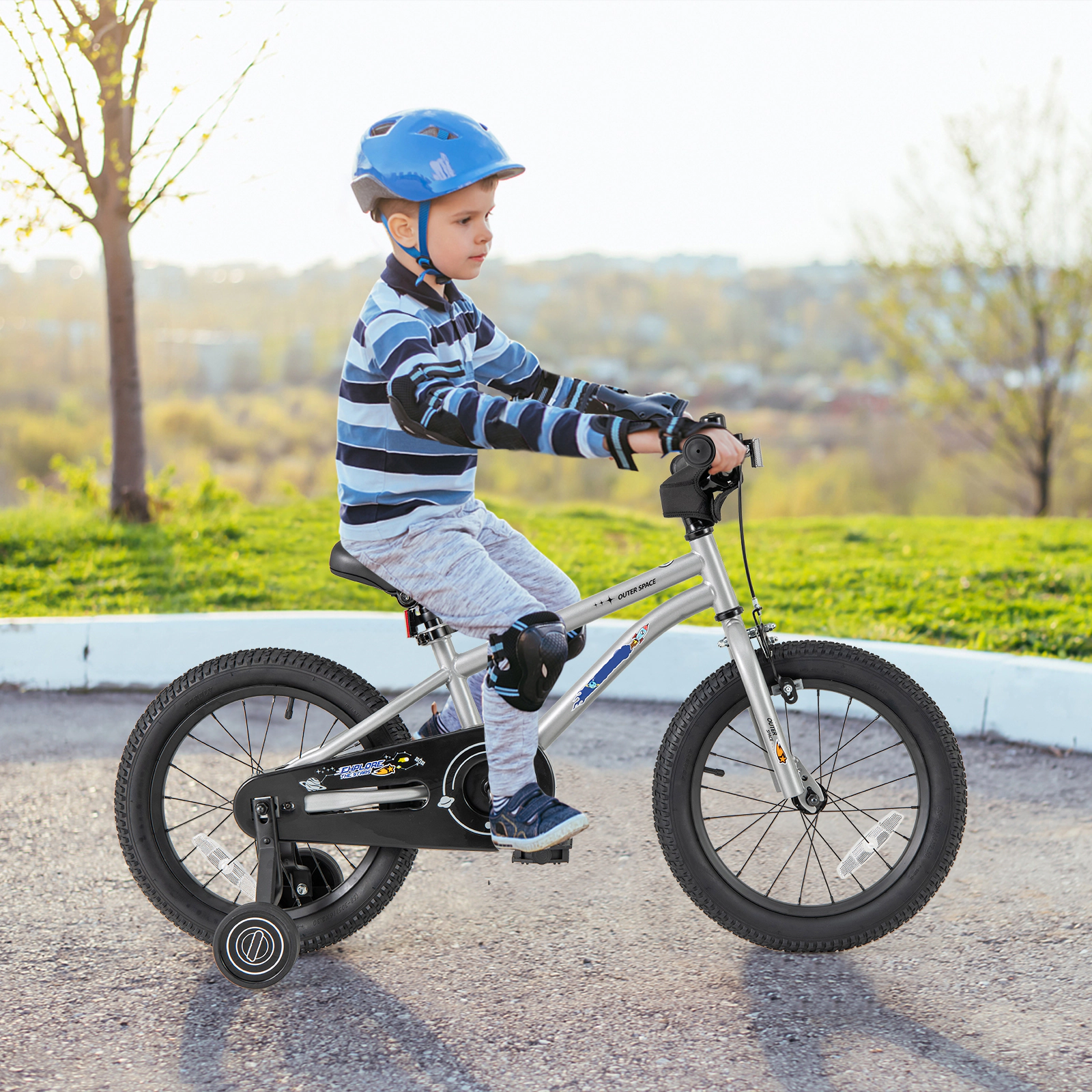 Hivvago 16-Inch Kids Bike Bicycle for Boys Girls 4-7 Adjustable with High Carbon Steel Frame