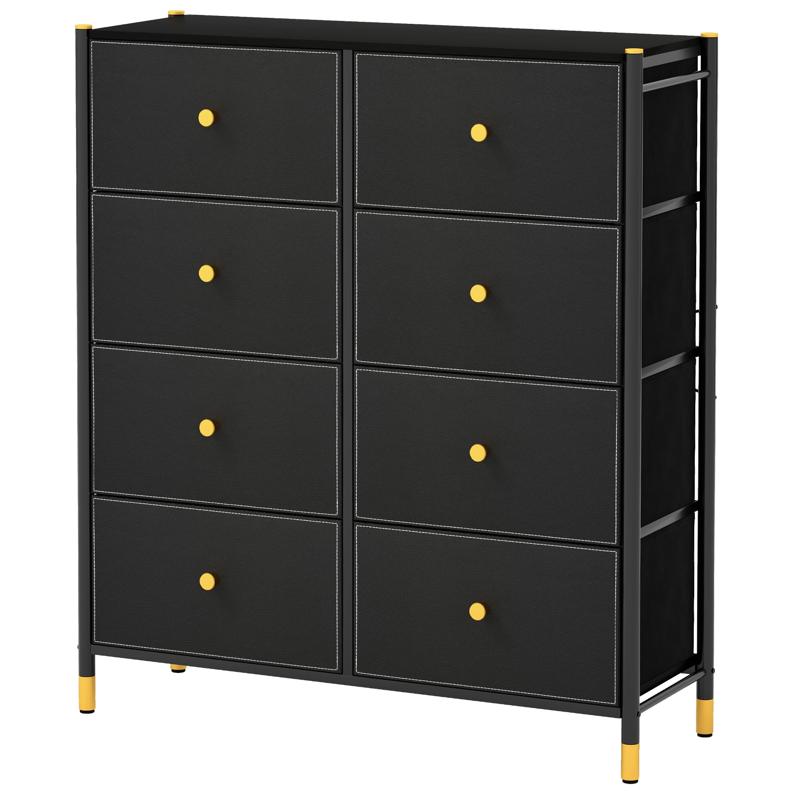 LJG Floor Dresser Storage Organizer with 5/6/8 Drawers with Fabric Bins and Metal Frame-8-Drawer