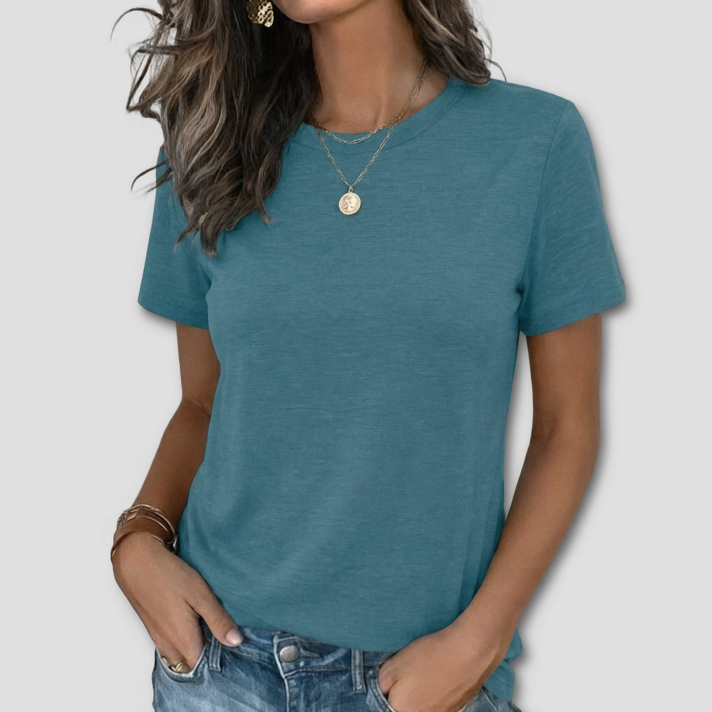 Zeagoo Women Crew Neck Short Sleeve T Shirt