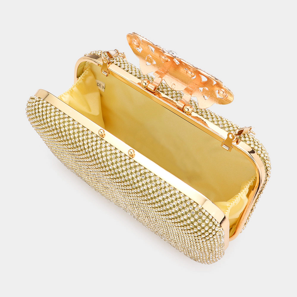 Fashnzfab Stone Embellished Evening Tote / Clutch Crossbody Bag