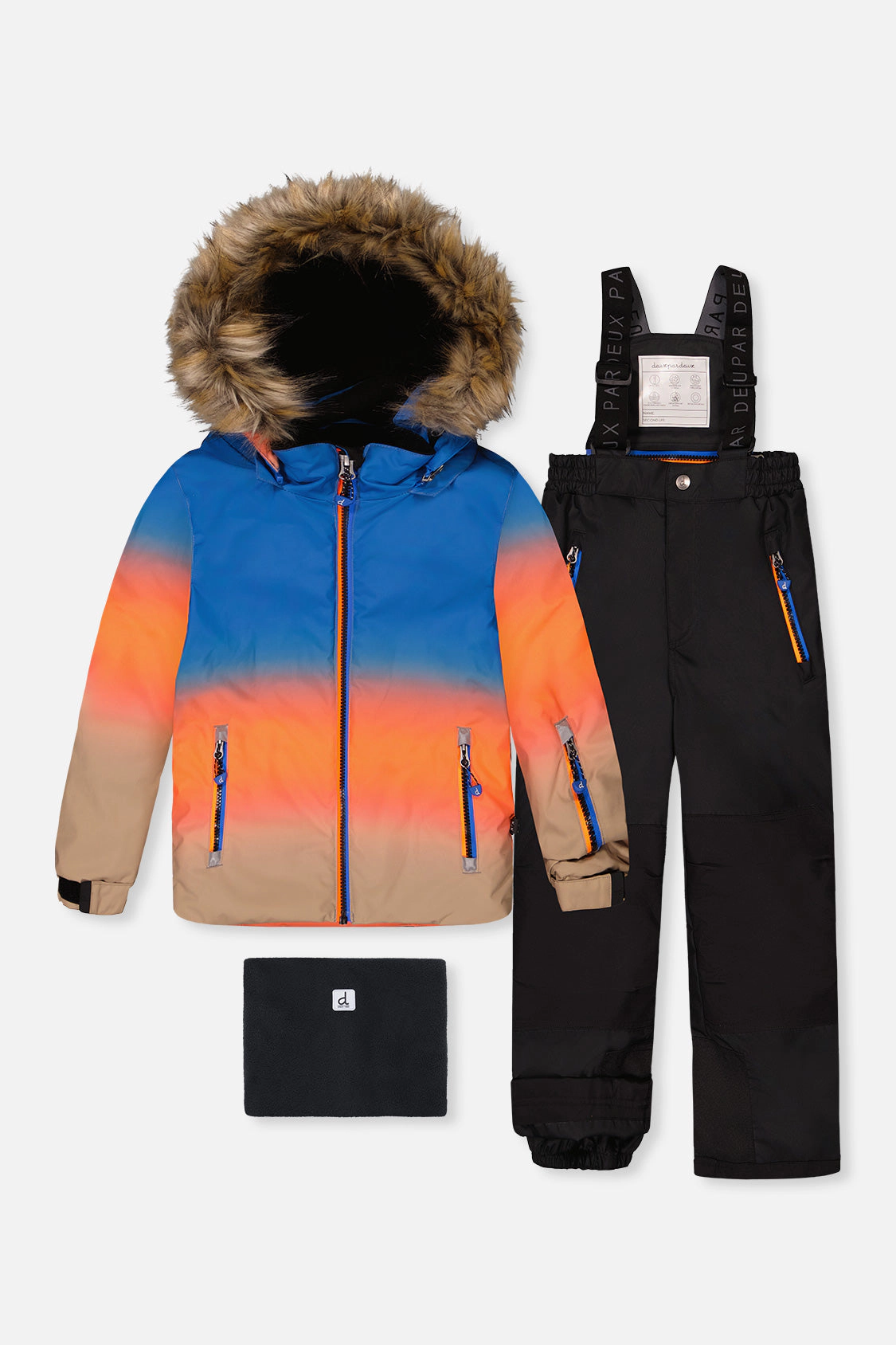 Deux par Boys Gradient Two Piece Play Snowsuit with Hooded Jacket and Snow Pants