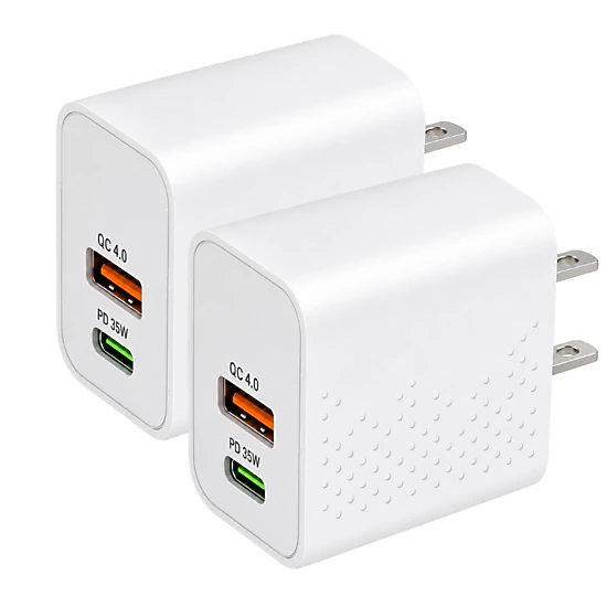 Qixxronics Fast Charger 35W USB A USB C Charger for Samsung Galaxy S26 S25 S24 S23, A17 A35 A55 A54, Z Flip, Z Flop (2PCS)
