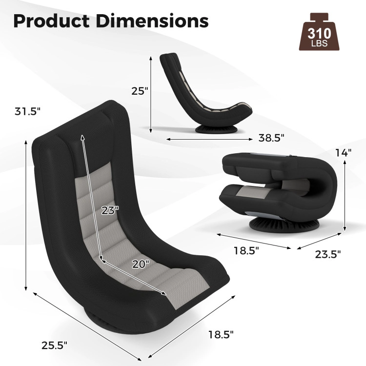 Hivvago 360Â° Swivel Gaming Chair With 4 Adjustable Position-Black And Gray