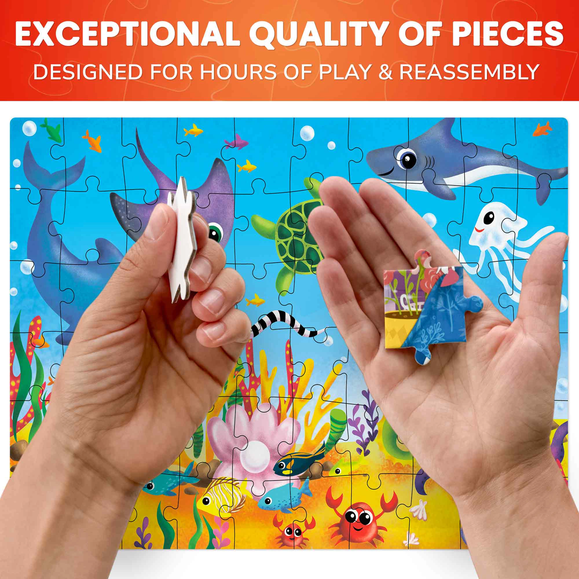 QUOKKA Kids 60-Piece Search & Find Puzzle Set, Jigsaw Puzzles for Kids, Animals, Fairy Tale, Space, Ages 4+